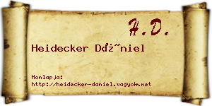Heidecker Dániel névjegykártya